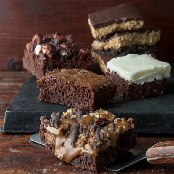 an arrangement of brownies and bars
