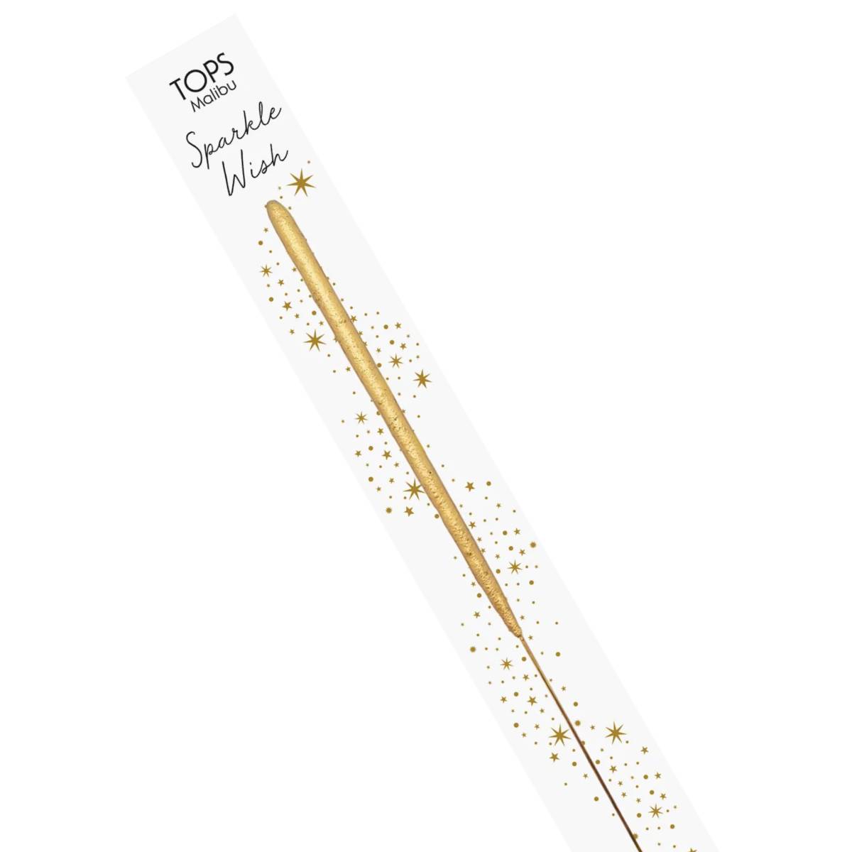 One gold sparkler candle in packaging on a white background
