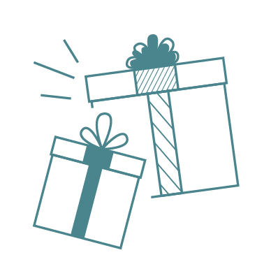 Cute gift boxes illustration