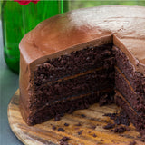 Close up shot of a chocolate cake