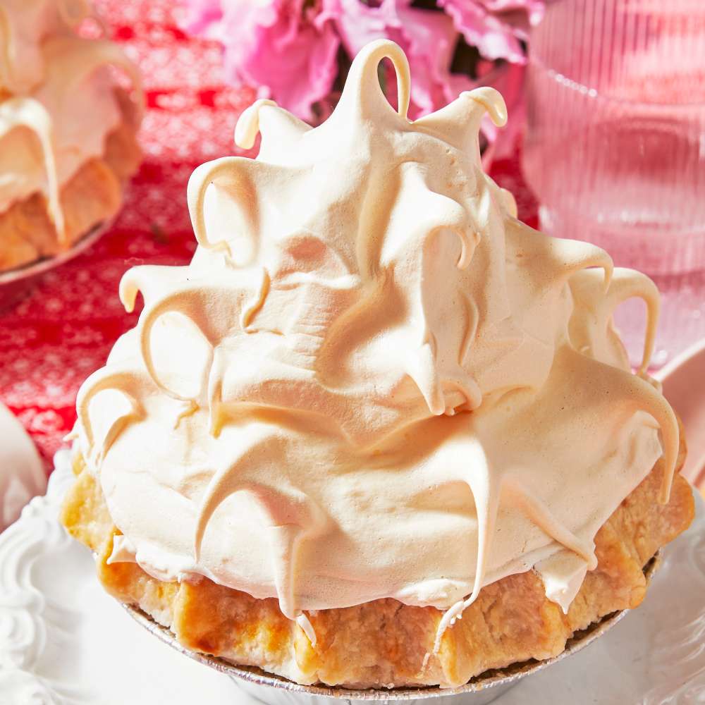 Sugaree’s Mini Chocolate Meringue Pie with tall meringue peaks