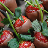 Close up of chocolate covered strawberries