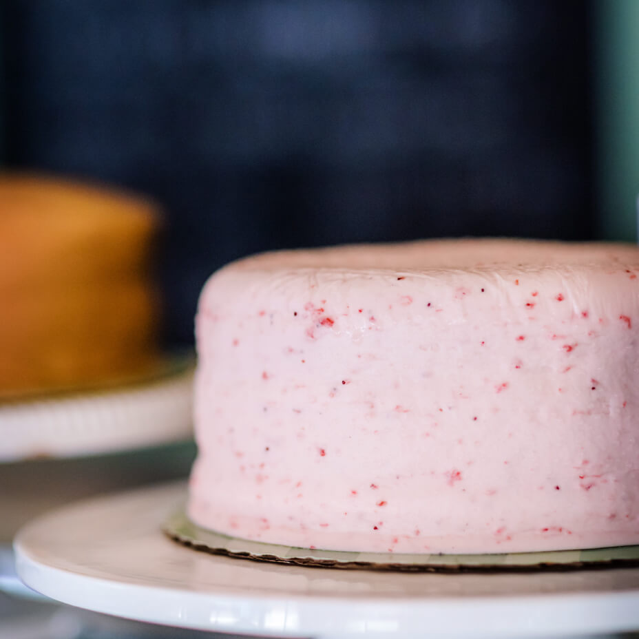 Close up of a strawberry cake